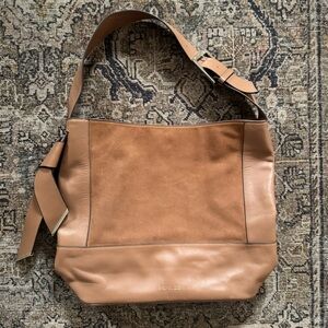 RACHEL ZOE Nicks Brown Leather & Suede Large Satchel Hobo Tote Shoulder Bag NWOT
